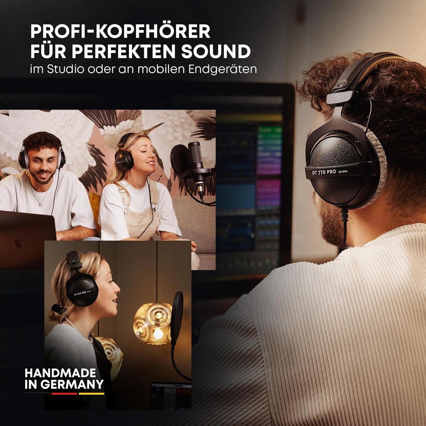 DT 770 PRO 80 Ohm Over-Ear Studio Headphones in Gray. Enclosed Design, Wired for Professional Recording and Monitoring