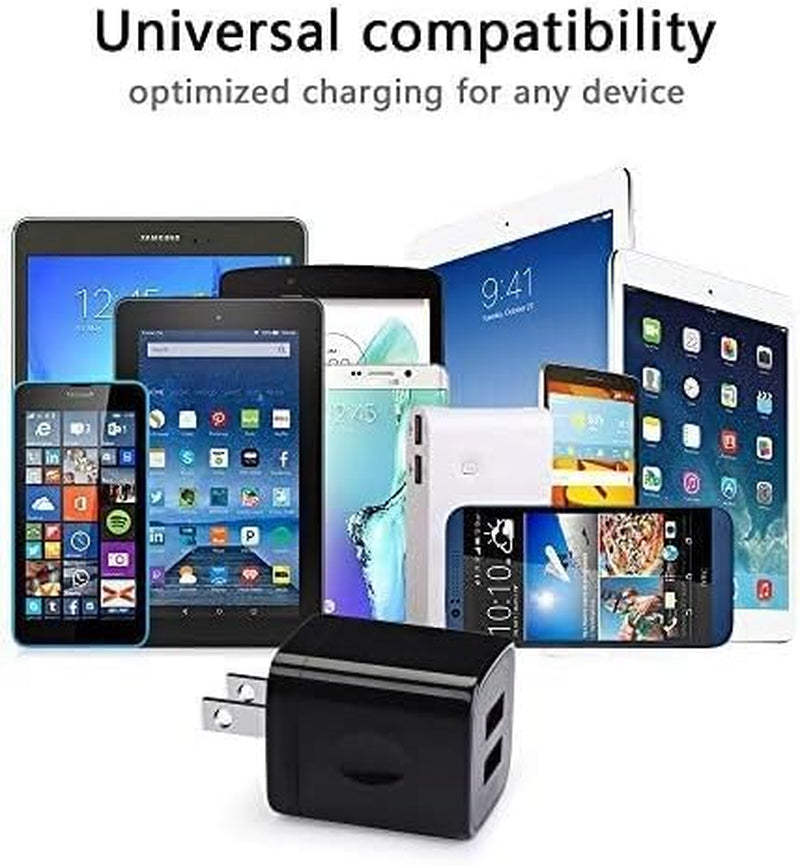 Wall Charger,Charger Cube,Charging Block Fast Charge 3Pack Dual Port 2.1A Power Brick Phone Charger Plug Box Head for Iphone 14 Pro/13/12/11/Xs Max/Xr/8/7/6 Plus,Samsung Galaxy S22 S21 S10 S9 S8 Plus