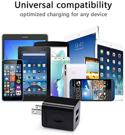 Wall Charger,Charger Cube,Charging Block Fast Charge 3Pack Dual Port 2.1A Power Brick Phone Charger Plug Box Head for Iphone 14 Pro/13/12/11/Xs Max/Xr/8/7/6 Plus,Samsung Galaxy S22 S21 S10 S9 S8 Plus